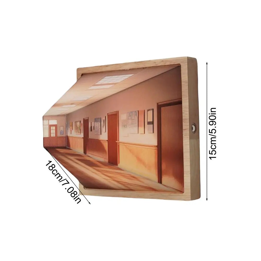 3D LED Shadow Box Art Light – Wooden Optical Illusion Wall Decor for Bedroom, Living Room, Gifts